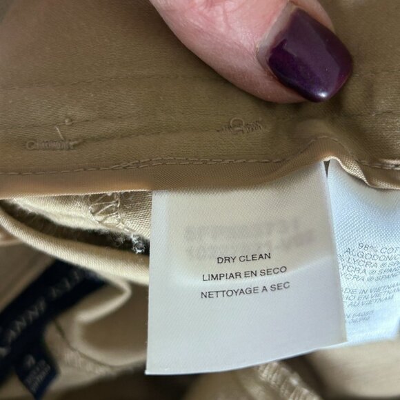 Anne Klein Khaki Tan Stretch Cotton Pencil Skirt Size 4 - Picture 3 of 9
